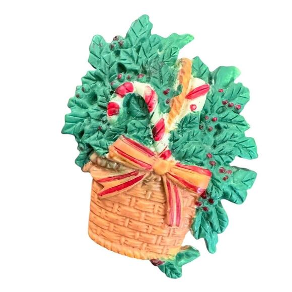 VTG Holiday Fridge Magnet Lot Candy Cane Cardinal Santa Avon Enesco Christmas - Picture 5 of 8